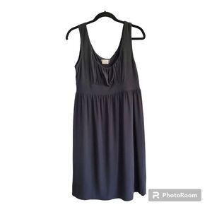 Blu Sage Midi Dress Women's L Sleeveless Stretch Fitted Waist Dress